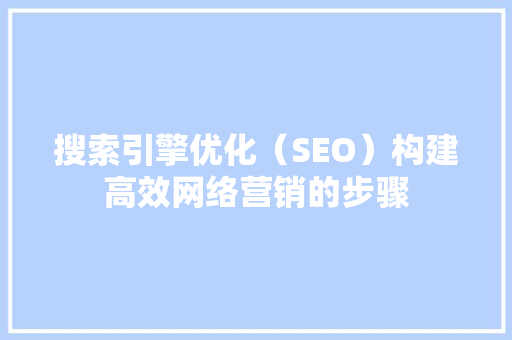 搜索引擎优化（SEO）构建高效网络营销的步骤