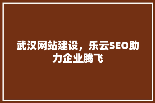 武汉网站建设，乐云SEO助力企业腾飞