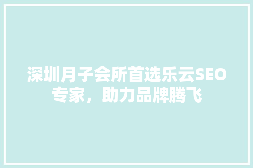 深圳月子会所首选乐云SEO专家，助力品牌腾飞