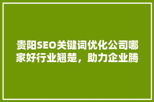 贵阳SEO关键词优化公司哪家好行业翘楚，助力企业腾飞
