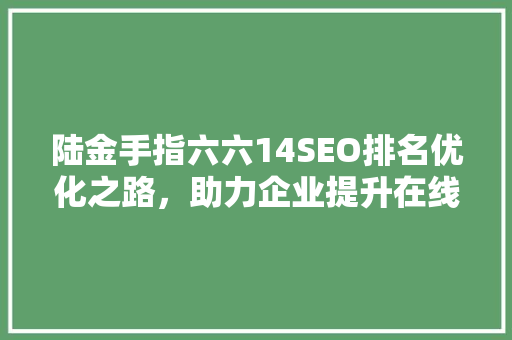陆金手指六六14SEO排名优化之路，助力企业提升在线竞争力