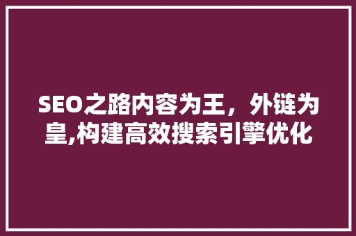 SEO之路内容为王，外链为皇,构建高效搜索引擎优化步骤