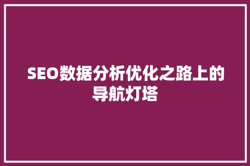SEO数据分析优化之路上的导航灯塔