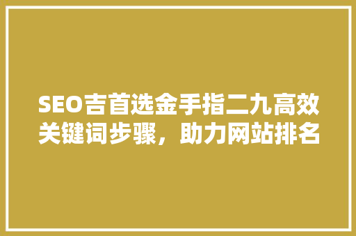 SEO吉首选金手指二九高效关键词步骤，助力网站排名飙升  第1张