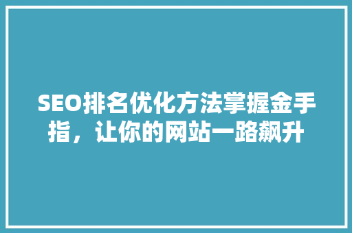 SEO排名优化方法掌握金手指，让你的网站一路飙升