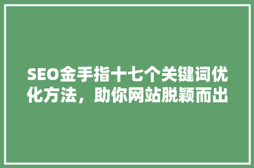 SEO金手指十七个关键词优化方法，助你网站脱颖而出