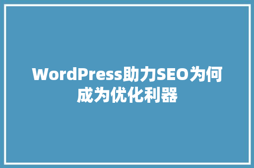 WordPress助力SEO为何成为优化利器