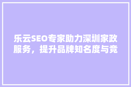 乐云SEO专家助力深圳家政服务，提升品牌知名度与竞争力