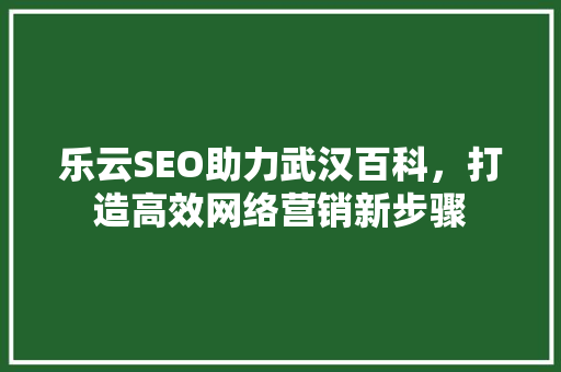 乐云SEO助力武汉百科，打造高效网络营销新步骤