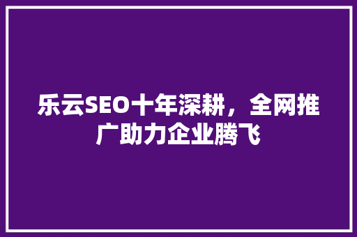 乐云SEO十年深耕，全网推广助力企业腾飞
