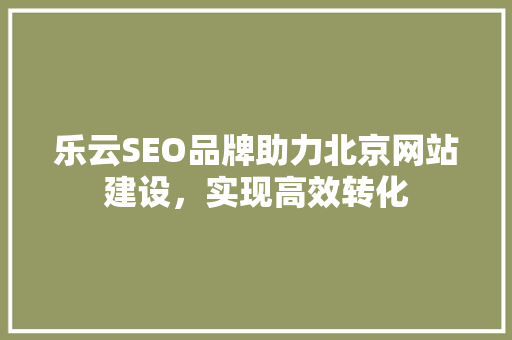 乐云SEO品牌助力北京网站建设，实现高效转化