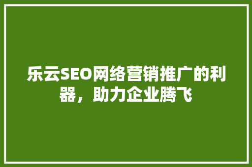 乐云SEO网络营销推广的利器，助力企业腾飞