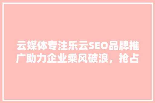 云媒体专注乐云SEO品牌推广助力企业乘风破浪，抢占互联网市场制高点