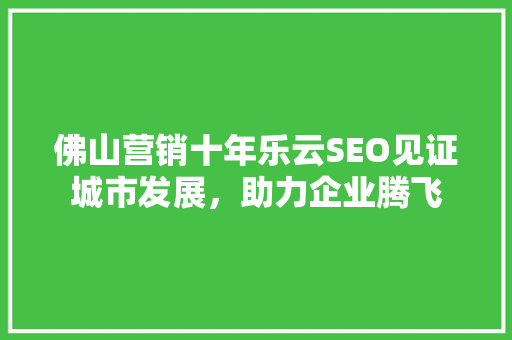 佛山营销十年乐云SEO见证城市发展，助力企业腾飞