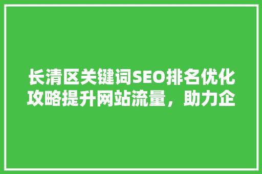 长清区关键词SEO排名优化攻略提升网站流量，助力企业腾飞