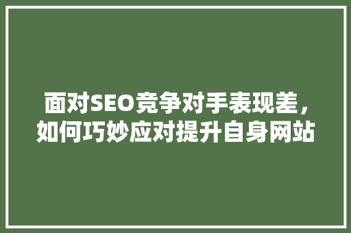 面对SEO竞争对手表现差，如何巧妙应对提升自身网站排名