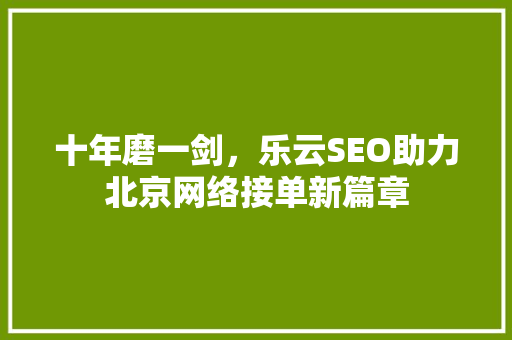十年磨一剑，乐云SEO助力北京网络接单新篇章