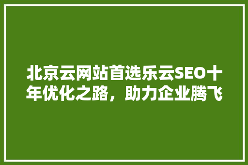 北京云网站首选乐云SEO十年优化之路，助力企业腾飞