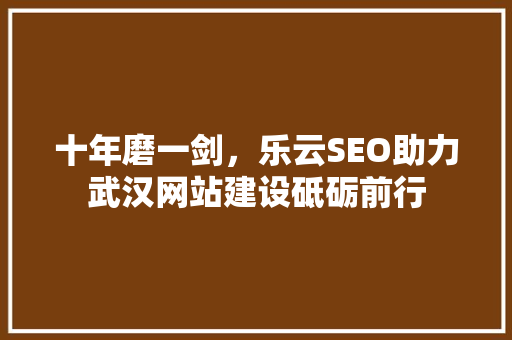 十年磨一剑，乐云SEO助力武汉网站建设砥砺前行