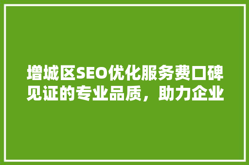 增城区SEO优化服务费口碑见证的专业品质，助力企业腾飞