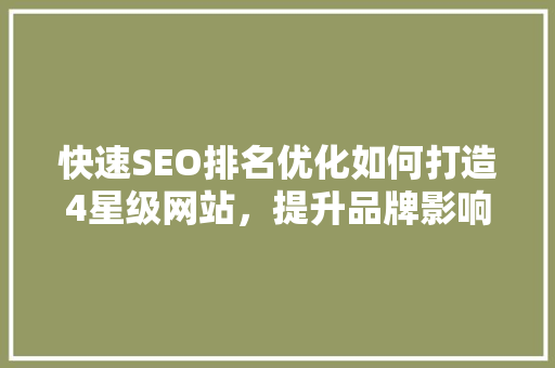 快速SEO排名优化如何打造4星级网站，提升品牌影响力