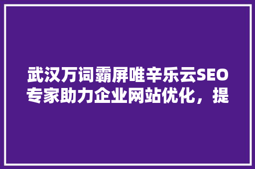 武汉万词霸屏唯辛乐云SEO专家助力企业网站优化，提升品牌影响力