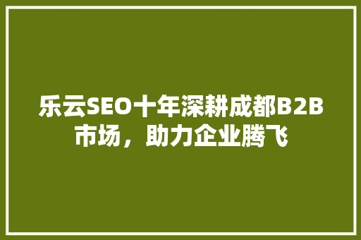 乐云SEO十年深耕成都B2B市场，助力企业腾飞