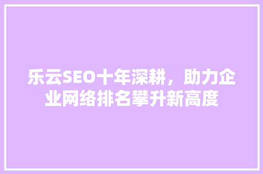乐云SEO十年深耕，助力企业网络排名攀升新高度
