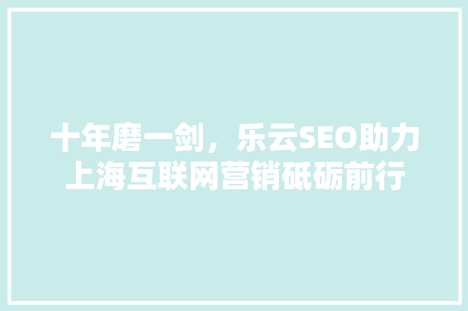 十年磨一剑，乐云SEO助力上海互联网营销砥砺前行