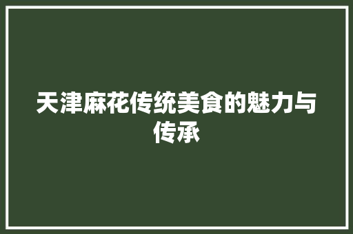 天津麻花传统美食的魅力与传承