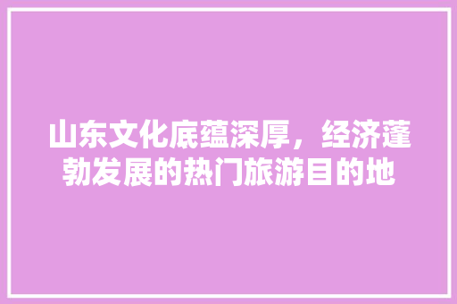 山东文化底蕴深厚，经济蓬勃发展的热门旅游目的地