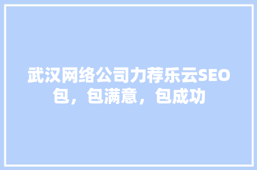 武汉网络公司力荐乐云SEO包，包满意，包成功