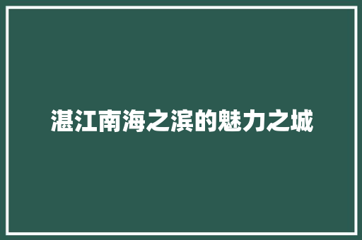 湛江南海之滨的魅力之城