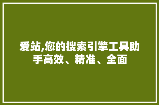 爱站,您的搜索引擎工具助手高效、精准、全面