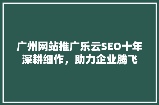 广州网站推广乐云SEO十年深耕细作，助力企业腾飞