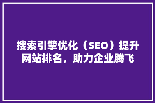 搜索引擎优化（SEO）提升网站排名，助力企业腾飞