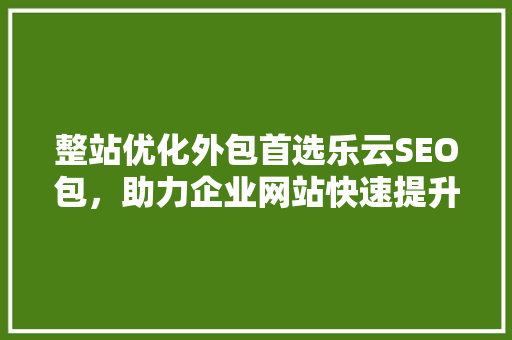 整站优化外包首选乐云SEO包，助力企业网站快速提升排名