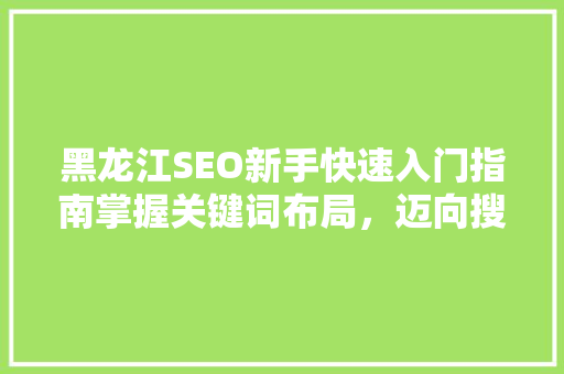 黑龙江SEO新手快速入门指南掌握关键词布局，迈向搜索引擎优化之路