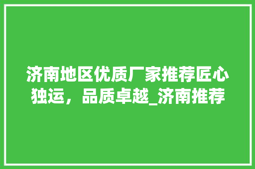 济南地区优质厂家推荐匠心独运，品质卓越_济南推荐关键词优化厂家