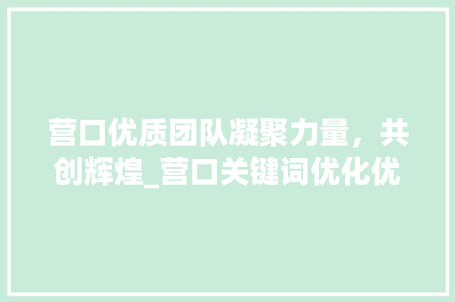 营口优质团队凝聚力量，共创辉煌_营口关键词优化优质团队