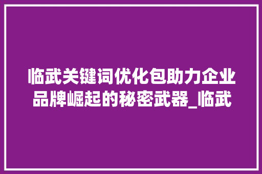 临武关键词优化包助力企业品牌崛起的秘密武器_临武关键词优化包