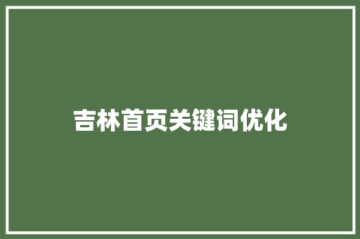 吉林首页关键词优化