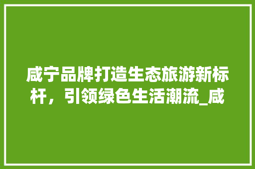 咸宁品牌打造生态旅游新标杆，引领绿色生活潮流_咸宁品牌关键词优化设计