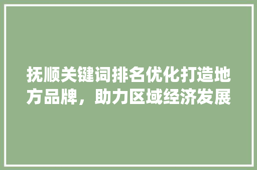 抚顺关键词排名优化打造地方品牌，助力区域经济发展_抚顺关键词排名优化