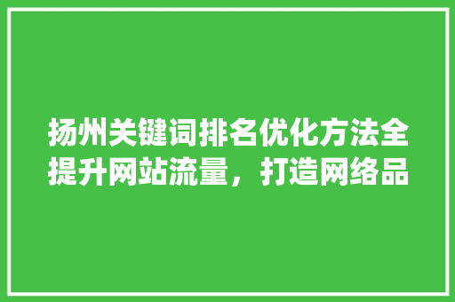 扬州关键词排名优化方法全提升网站流量，打造网络品牌_扬州关键词排名优化方法