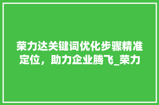 荣力达关键词优化步骤精准定位，助力企业腾飞_荣力达如何优化关键词