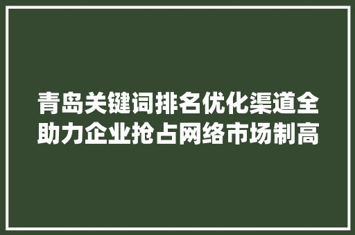 青岛关键词排名优化渠道全助力企业抢占网络市场制高点_青岛关键词排名优化渠道