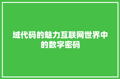 域代码的魅力互联网世界中的数字密码