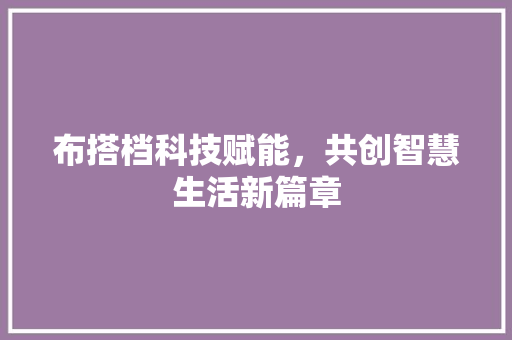 布搭档科技赋能，共创智慧生活新篇章
