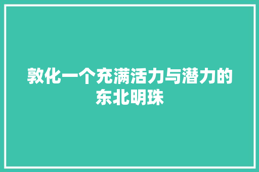 敦化一个充满活力与潜力的东北明珠